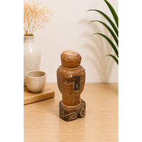 Natural Teak Hand-Carved Wooden FaceStatue - 2026081240UNQ
