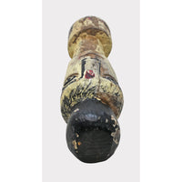 Distressed Vintage Yellow Wooden Tribal Statue - 2026081241UNQ