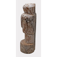 Limewashed Natural Wood Tribal Statue - 2026081243UNQ