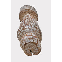 Limewashed Natural Wood Tribal Statue - 2026081243UNQ