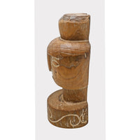 Natural Teak Hand-Carved Wooden Face Statue - 2026081244UNQ