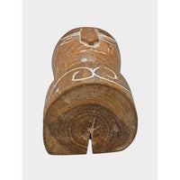 Natural Teak Hand-Carved Wooden Face Statue - 2026081244UNQ
