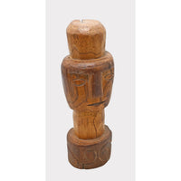 Vintage Handcrafted Natural Wood Face Sculpture - 2026081245UNQ