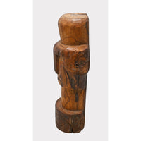 Vintage Handcrafted Natural Wood Face Sculpture - 2026081245UNQ