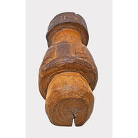 Vintage Handcrafted Natural Wood Face Sculpture - 2026081245UNQ