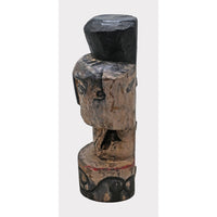 Hand-Carved Whitewashed Wooden Face Sculpture - 2026081246UNQ