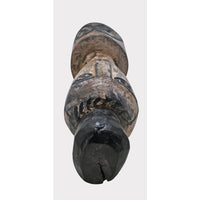 Hand-Carved Whitewashed Wooden Face Sculpture - 2026081246UNQ