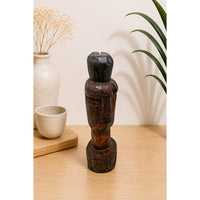 Hand-Carved Antique Wood Face Sculpture - 2026081247UNQ