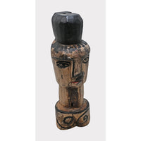 Hand-Carved Antique Painted Wooden Face Sculpture - 2026081249UNQ
