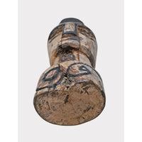 Hand-Carved Antique Painted Wooden Face Sculpture - 2026081249UNQ