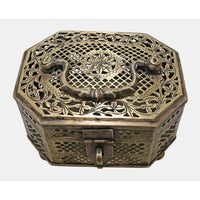 Handcrafted Metal Jali Work Decorative Storage Box - 2026081502UNQ