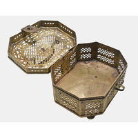 Handcrafted Metal Jali Work Decorative Storage Box - 2026081502UNQ