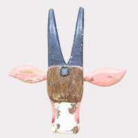 Handcrafted Wooden Tribal Cow Head Wall Hanging – White, Brown  Rust Antique Finish - 2026081504WBR