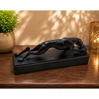 Handcrafted Black Stone Hunting Dog Sculpture Showpiece - 2026081809UNQ