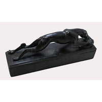 Handcrafted Black Stone Hunting Dog Sculpture Showpiece - 2026081809UNQ