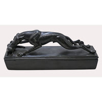 Handcrafted Black Stone Hunting Dog Sculpture Showpiece - 2026081809UNQ