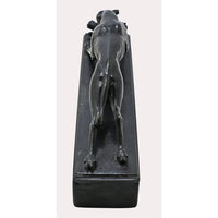 Handcrafted Black Stone Hunting Dog Sculpture Showpiece - 2026081809UNQ