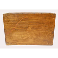 Hand-Carved Wooden Storage Box with Floral Carvings & Key Lock - 2026081810UNQ