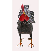 Handcrafted Iron Rooster Figurine – Black & Red  Rust Antique Finish - 2026081901BRR