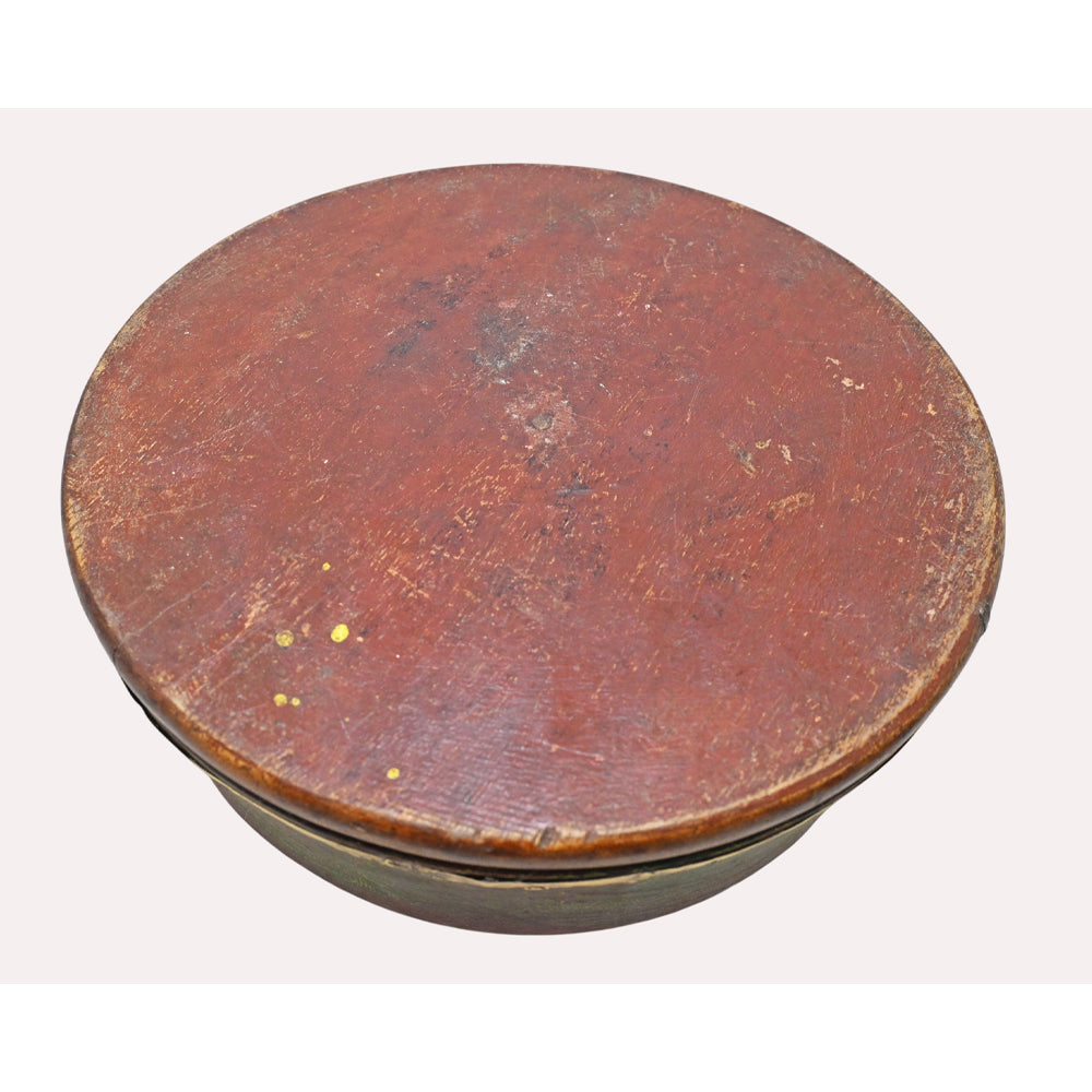 Vintage wooden storage box with brass detailing, decorative detail