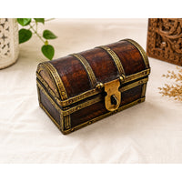 Handcrafted Wooden Storage Box – Vintage Trunk Design with Brass Antique Detailing - 2026081905UNQ