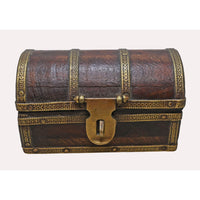 Handcrafted Wooden Storage Box – Vintage Trunk Design with Brass Antique Detailing - 2026081905UNQ