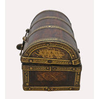 Handcrafted Wooden Storage Box – Vintage Trunk Design with Brass Antique Detailing - 2026081905UNQ