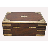 Handcrafted Wooden Jewelry & Keepsake Storage Box – Vintage Brass Inlay with Key Lock - 2026081906UNQ