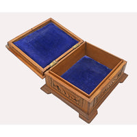 Handcrafted Wooden Storage Chest – Intricate Peacock & Traditional Floral Carving - 2026081908UNQ