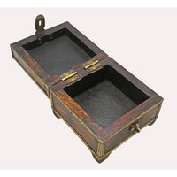 Handcrafted Wooden Storage Box – Vintage Antique Chest with Brass Metal - 2026081910UNQ
