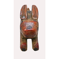 Handcrafted Wooden Rabbit Sculpture – Rustic Folk Art with Antique Finish - 2026081914UNQ