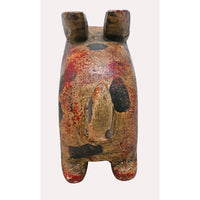 Handcrafted Wooden Rabbit Sculpture – Rustic Folk Art with Antique Finish - 2026081914UNQ