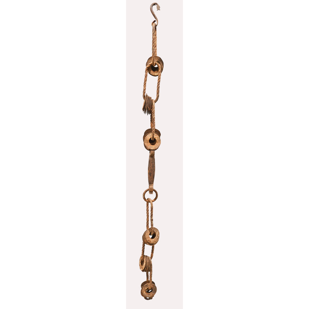 Traditional iron Janjeer chain, angled view