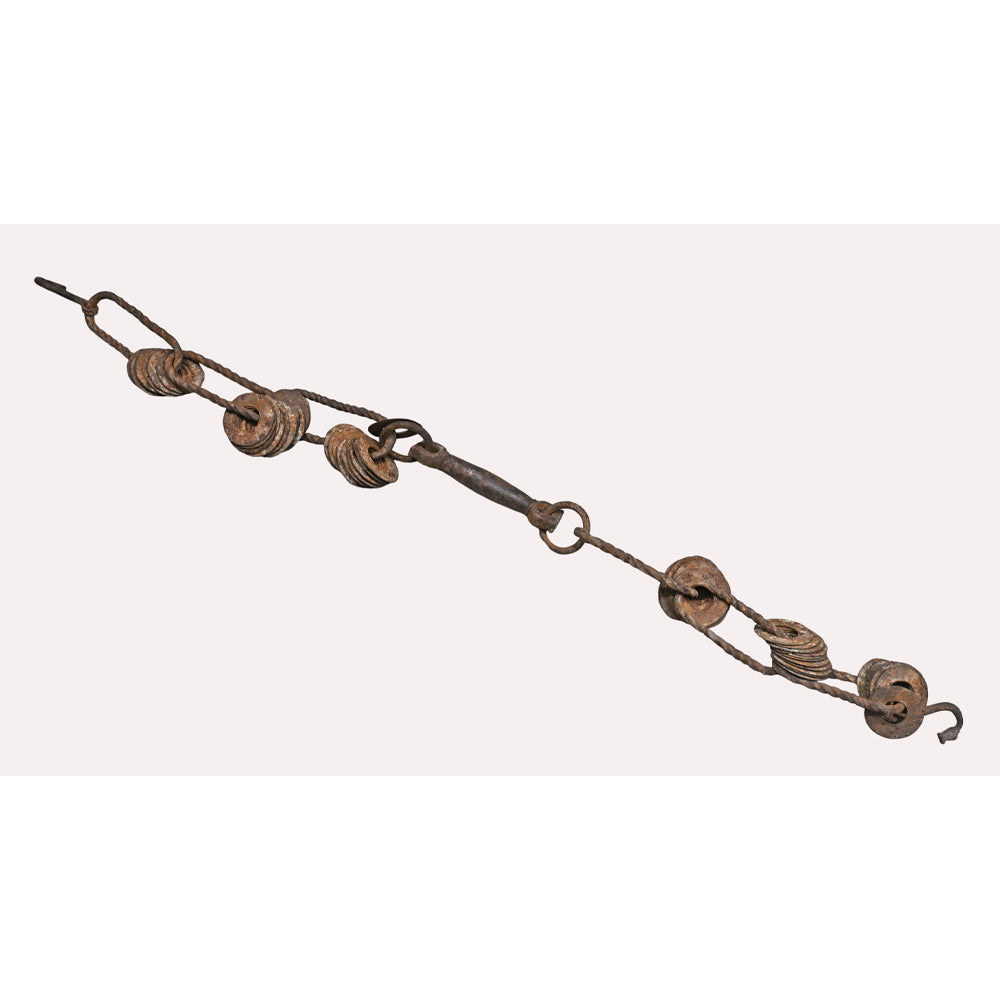 Alternate view of antique iron Janjeer chain