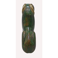Vintage Handcrafted Wooden Dog Figurine – Rustic Green Antique Finish - 2026082001UNQ