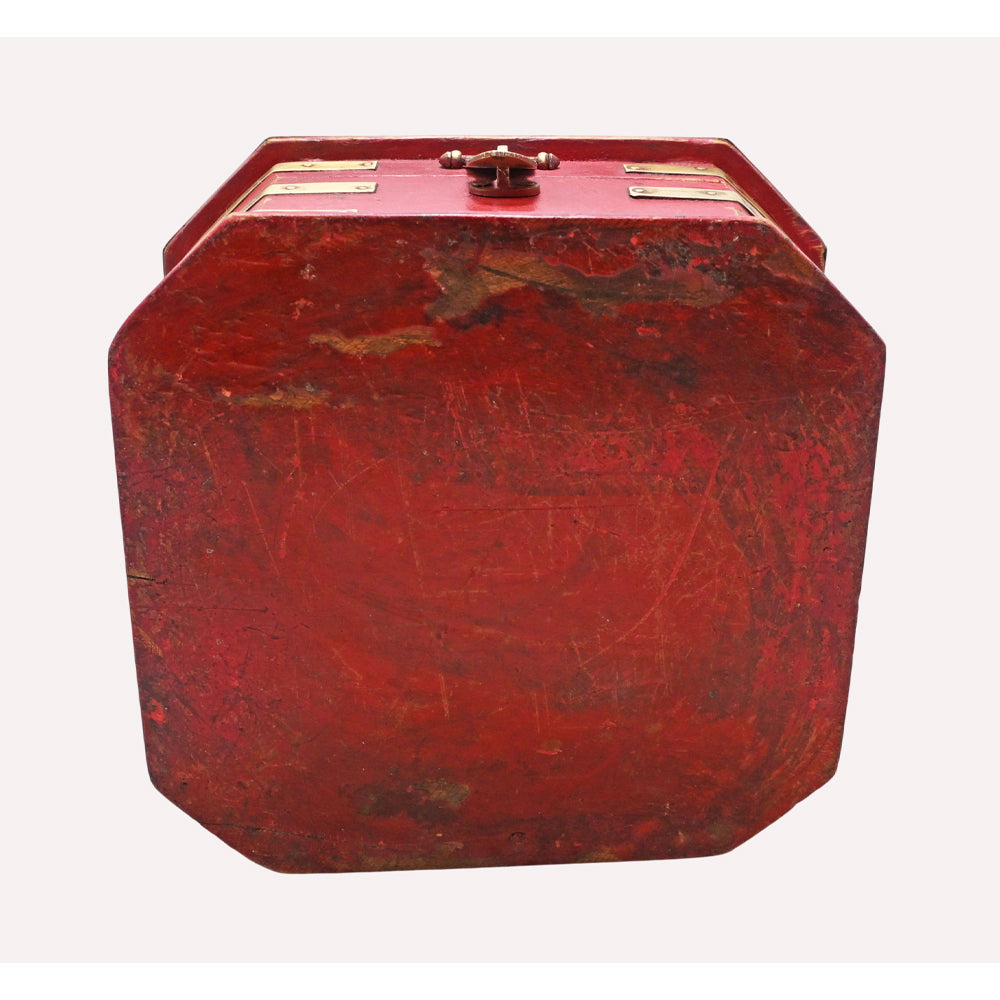 Alternate view of handcrafted red octagonal jewellery box