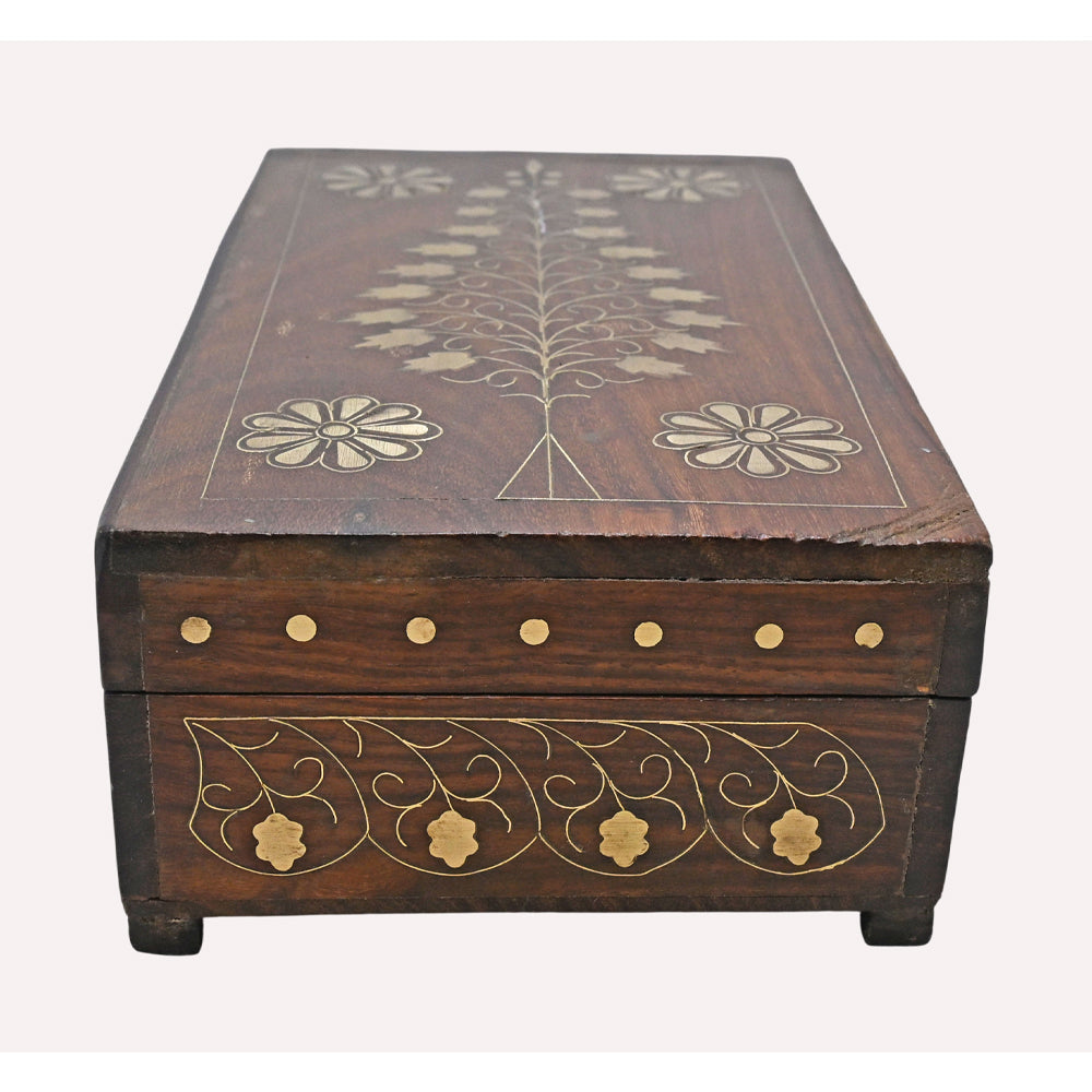Alternate view of antique finish octagonal jewellery box