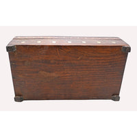 Vintage Handcrafted Wooden Storage Box – Floral Brass Inlay Design - 2026082003UNQ