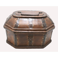 Vintage Handcrafted Wooden Storage Chest – Rustic Trunk with Metal Studs - 2026082005UNQ