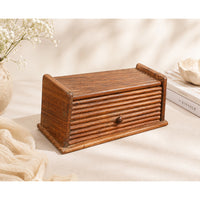 Handcrafted Wooden Storage Box – Drawer & Sliding Compartment - 2026082203UNQ