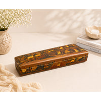 Handcrafted Vintage Wooden Storage Box – Traditional Bird & Nature Artwork - 2026082204UNQ