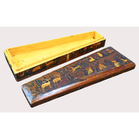Handcrafted Vintage Wooden Storage Box – Traditional Bird & Nature Artwork - 2026082204UNQ
