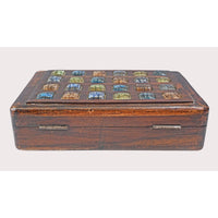 Handcrafted Wooden Storage Box with Colorful Mosaic Tile Design - 2026082207UNQ