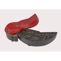 Handcrafted Wooden Bird-Shaped Storage Box – Red & Black Carved Finish - 2026082208UNQ