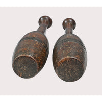Vintage Wooden Exercise Dumbbells – Traditional Handcrafted Fitness Weights - 2026082209UNQ