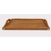Handcrafted Wooden Serving Trays – Raised Edges & Handles, Set of 2 - 2026082210UNQ