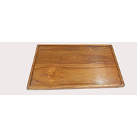 Handcrafted Wooden Serving Trays – Raised Edges & Handles, Set of 2 - 2026082210UNQ