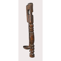 Handcrafted Vintage Wooden Wall Hanging Candle Stand – Rustic Iron Holder - 2026082211UNQ
