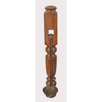 Handcrafted Vintage Wooden Wall Candle Stand – Rustic Iron Holder -
