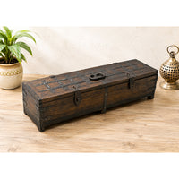 Handcrafted Wooden Storage Box – Rustic Antique Finish - 2026082501UNQ